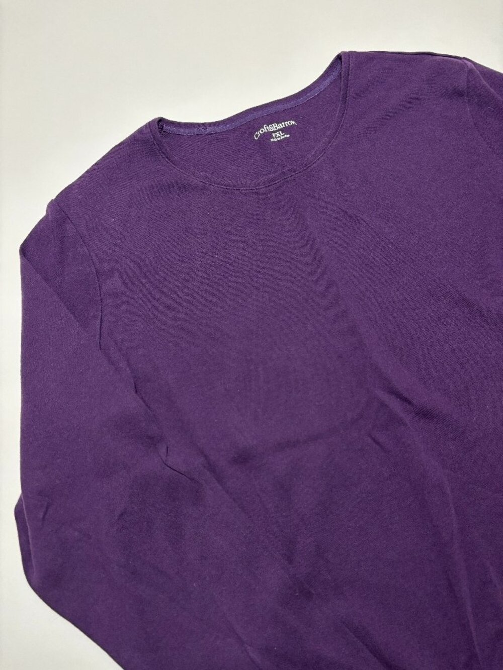 Croft & Barrow Purple Plum Long Sleeve Cotton T-Shirt
